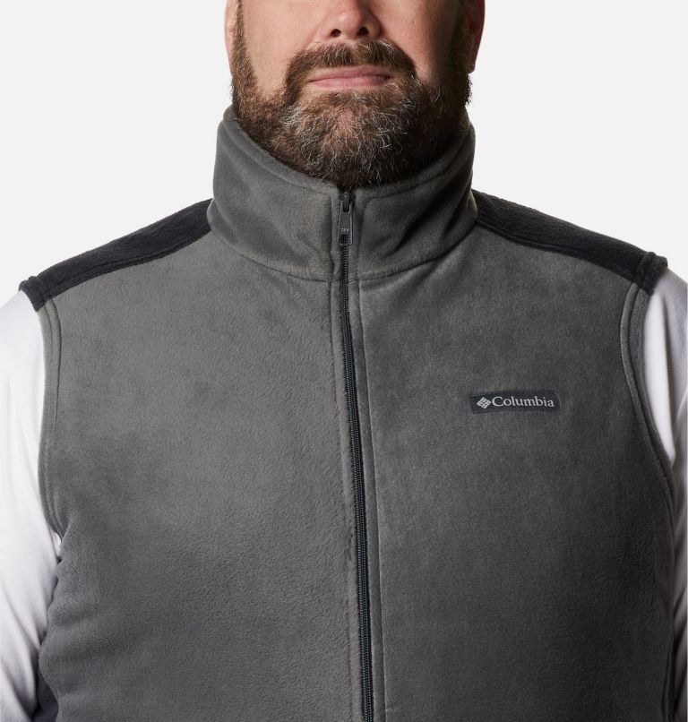 Men's Columbia Steens Mountain Fleece Vest Grey | Plus Size CA-DA435